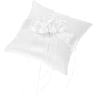 Decdeal - Cojín para Anillo- Blanco- 20 x 20 cm (Flor)